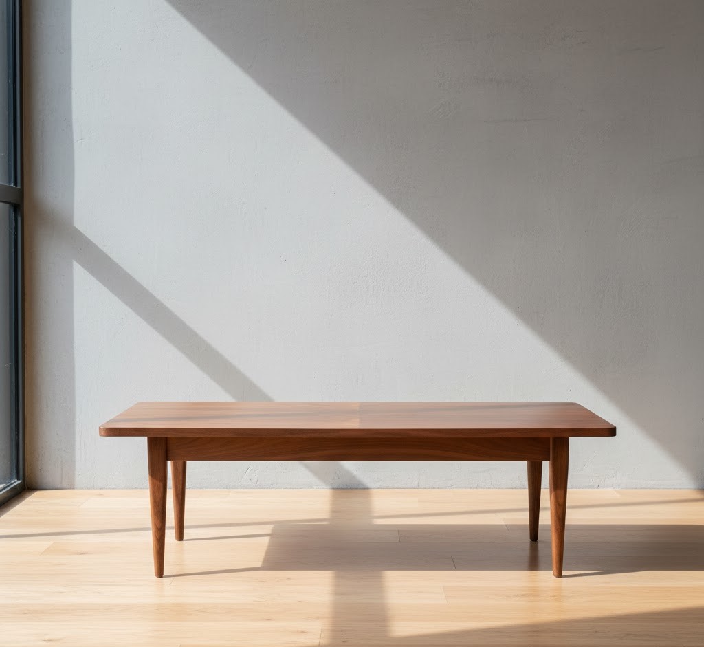 Vintage coffee table with tapered legs
